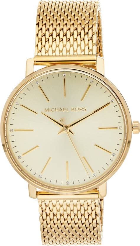 michael kors pyper three hand stainless steel watch|michael kors pyper watch.